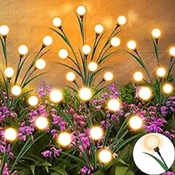 New Upgraded 8LED Solar Firefly Lights Outside Waterproof - Solar Powered Lights Decorative for Yard Patio Pathway Landscape Lighting - Swaying by Wind Blows-Outdoor Solar Garden Lights Decor (4)-image-27