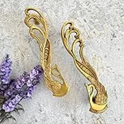 Maison Belle Peacock Design 7 Inches Brass Door Handle - Brass Finish (7 INCH - Right ONLY)-image-3