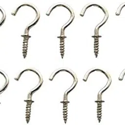 Blue Orange Metal Eye Hook Heavy Duty Screw (3/4 Inch) Eye Lag Thread Eyebolt Small Eyelet Screw (Pack of 10)-picture-30