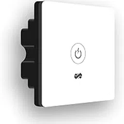 Smart Wifi Switch Board: Single High Load (AC/Geyser) Smart Switch. Touch Control, Remote, App Control. Voice Control with Alexa & Assistant. Smart Touch Switch For Home Automation (White) image 1