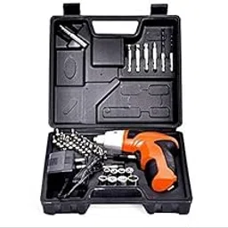 BLACK VENOM 45 Pcs Cordless Drill & Screwdriver Set | Rechargeable Electric Screwdriver with LED Light, Keyless Chuck, Forward Reverse Drive & 45 Accessories for Home DIY Repair Tools-image-43