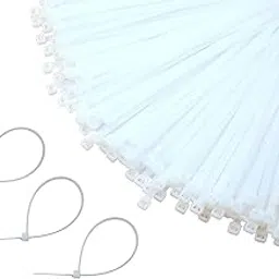 GLOBOMOTIVE Nylon Cable Ties, Self-Locking Wire Fasteners, Teeth Grip Zip ties, Heavy Duty, Adjustable, Weather & Heat Resistant, Indoor & Outdoor (Pack of 100) (White, 150 mm X 2.5 mm)-image-21