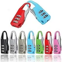 Combination Luggage Padlock 3 Dial Resettable Lock for Suitcase, Laptop Bag/Multi-Purpose Safety Number Lock Random Color & Patten May Vary (Pack of 5)-picture-18