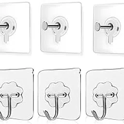 AnuRashi Self Adhesive Hooks & Screws for Wall Without Drilling, 5 Self Adhesive Hooks & 5 Self Adhesive Screws for Wall Heavy Duty Strong Nail Free for Hanging Anything-image-8