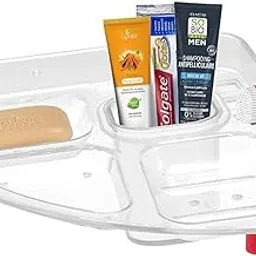 Aimko 5 in 1 Corner Soap Dish Holder | Heavy Duty Transparent Acrylic Wall Shelf | | Unbreakable Bathroom Corner Rack-picture-15