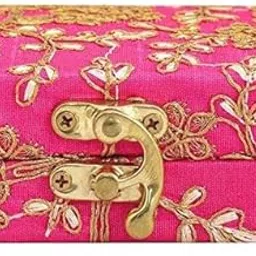 Meenakshi Handicrafts Emporium - Pink Zari Cash Box, Rectangular Gift Box, Handmade, Flip Top, Standard Size-image-25