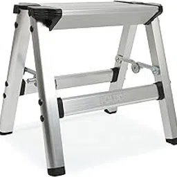 1 Step Ladder | Folding Anti-Slip Step Stool, 250 lb Capacity | Lightweight, Slim & Sturdy for Household, Kitchen, Garage, Indoor & Outdoor Use | Collapsible, Portable, Heavy-Duty, Silver-picture-16