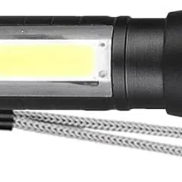 HACER USB Rechargeable Mini LED Camping Torch Light Zoomable COB LED Flashlight for Hiking Camping - Black Color-picture-50