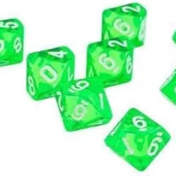 3xD10 Ten Sided Gem Dice for RPG Games 10Pcs Dice Green-image-72