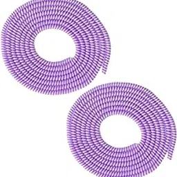 Spiral Triple Color (2 Pcs) 1.4 Meters Each-Full Size Cable Cord Charger Protector Saver Winder for iPhone & Android Charging Cables (Light Purple)-image-37