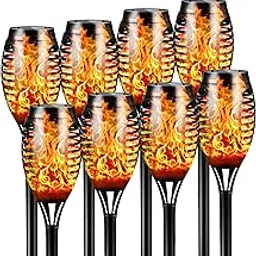 Flowood Solar Torch Lights Waterproof 12LED Dance Flickering Flame Solar Lights Landscape Decoration Lighting Dawn Auto On/Off Safety Solar Flame for Garden Yard Path(8 Pack)-picture-10