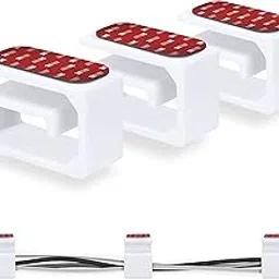 3pc VHB Adhesive Cable Organizer Holder, for Heavy Cables, PC Cords & Wires with Strong Adhesive, Under Desk Mount Management - Small (White)-picture-21