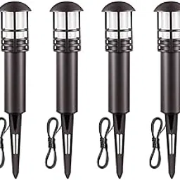 Outdoor Landscape Lighting Low Voltage Garden Landscape Lights Path Lights Courtyard Lights Driveway Lights,Aluminum Construction Waterproof 12V 3W 3000K Warm Yellow Light (Pack of 4)-picture-12