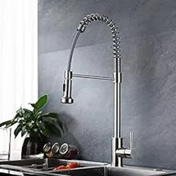 Faucet All Copper Spring Pullable Faucet Hot and Cold Sinks European 360 Degree Can Be Rotated Easy Cleaning and Easy Installation-image-71