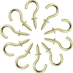 KEKERA Storp® Gold Cup Hooks for Hanging Lights, Plants; Screw in Ceiling & Wall Mount, Cup Hooks 25 Pcs-image-69