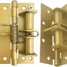 JIALTO Automatic Self-Closing Hinge Heavy Duty Cabinet Hinges Room Door Hinge for Interior Doors Wooden Door 2 Pcs (Gold)-picture-11