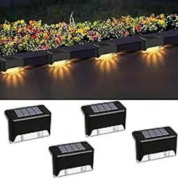 KALACHAND Solar Deck Lights Outdoor, Waterproof LED Fence & Step Lights with Warm White Glow – Pack of 4-image-79