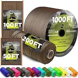 TECEUM Paracord Type III 550 Copper Brown – 1000 ft – 4mm – Tactical Rope MIL-SPEC – Outdoor para Cord – Camping Hiking Fishing Gear – EDC Parachute Cord – Strong Survival Rope 015 N-image-6