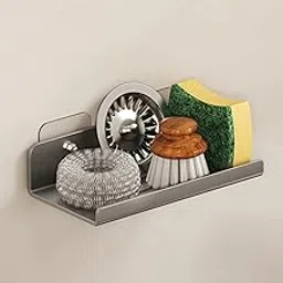 Tenom Sink Organizer, Kitchen Sink Soap Holder, Multi-Functional, Wall-Mounted, Minimalist, Carbon Steel, 20 Cm-image-97