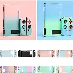 BNF® Soft Silicone Hard Colorful Protective Case Cover Shell for Nintendo Switch Cherry Blossom Pink-image-15