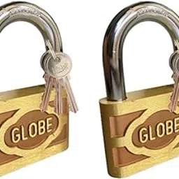 Zebra Premium Tools Globe Original Hardened Pure Brass Locks (Pack of 2) with Free 3 Keys - Gold (3 Inch)-image-61
