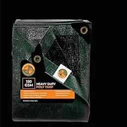 DDRS 150 GSM HDPE Green Plastic Tarp | Waterproof Tarpaulin | Tirpal/Tadpatri/Tharpai/Thadika | Multipurpose Outdoor Tarpaulin for Camping, Canopy, Trailer, Equipment Cover | 12' X 12'-picture-10