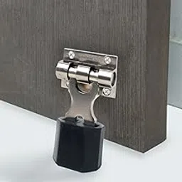 Volo Aluminium 3-Inch Satin Finish Door Stopper with Rubber Grip – for Doors in Home, Office, and Hotel (Satin Finish with Black Rubber Grip)-image-2