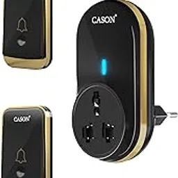 CASON - 2 Remote Wireless Door Bell for Home Long Range/Door Bell wireless For Home/Wireless Calling Bell,Remote Bell With Socket Plug up to 1000ft Range (Black)-image-33