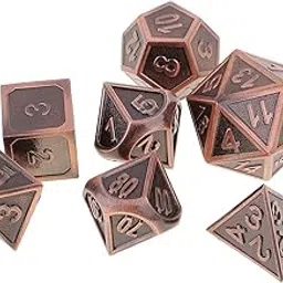 ATORSE Toy Zinc Alloy Multi Sided Dices 7 Dice Set for D&D RPG Games Copper-Toys & Hobbies-Games-Role Playing Games-Dungeons & Dragons-Accessories & Dice-picture-18