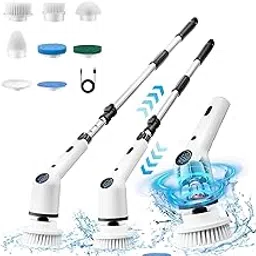 Bathroom Cleaner Brush,Electric Spin Scrubber with Long Handle & 2 Speeds, Replaceable Heads for Tub, Shower, Tile, and Floor Cleaning-picture-14
