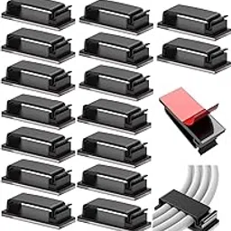 IMOX 3M VHB Strong Self Adhesive Cable Management Clips Pack of 40, Wire Clips, Cable Management Wire Organizer Clips,Cable Holder Hook, Cord Holder for Tv Pc Laptop Ethernet Cable Desktop (Black)-image-62
