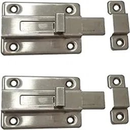 BTL Door Baby Latch (Door Security Latch) (Pack of 2 Set) (Tower Bolt) (for Home, Bathroom, Kitchen,Office) (Stainless Steel) (BDF-BL-2)-image-0