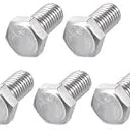 GK MART 5mm x 10mm (1 cm) thread length stainless steel 202 grade hexagonal head bolts - 20 Nos-image-7