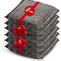 Steel Scrubbing Sponge | Metal Scrubber for Tough Cleaning | High Absorption, Long-Lasting | Kitchen Cleaning Tool Utensils (Pack of 6)-picture-17