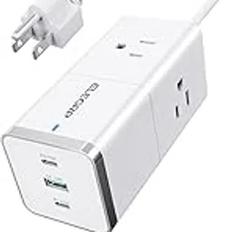 ELEGRPPower Strip Surge Protection- 3 AC Outlets with 3 USB Ports, 5FT Extension Cord, 65W USB C Fast Charging Compatible with MacBook, 5ft Extension Cord with 3 AC Outlets & 3 USB Ports-picture-17