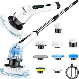 Kreech Electric Spin Scrubber, 9 in 1 Cordless Shower and Kitchen Cleaner Brush, Turbo Scrub Cleaner with Long Handle, Fast Charge, IPX7 Waterproof, Adjustable Speeds-picture-23