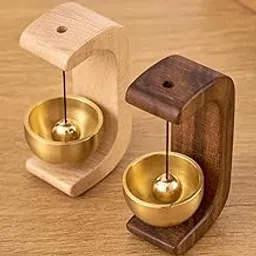 VIVITO Wooden Door Chime with Brass Bell | Magnetic Self-Adhesive Beech Wood Doorbell | Serene Entry Alert for Home, Shop & Office | Elegant Dopamine Décor & Housewarming Gift | (Pack of 1)-image-22