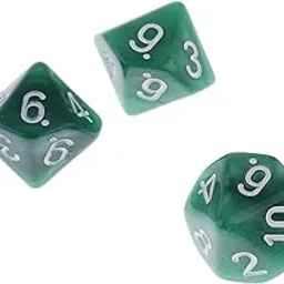 ATORSE® 10 Pieces Plastic 10-Sided Dice D10 for Party Bar Game Accessory Green-picture-16