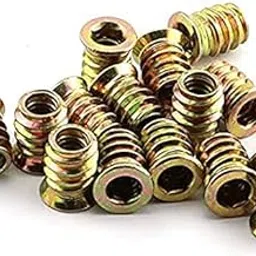 Balaji Handicraft Furniture (Pcs-42) M8 x20 mm Wood Insert Interface Threads Imported Export Quality | Zinc Alloy Wood Insert Interface Screws Bolts Nuts Fixing Furniture Mounting Fasteners-picture-60