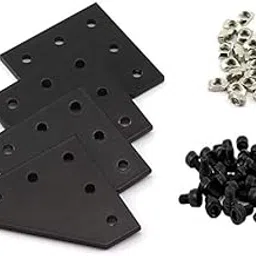 Rpi shop - 8 Pcs Corner Bracket Joining Plate with 40 Pcs of (M4 X 8mm Screws) and 40 Pcs of (M4 T Nuts), for 2020 Series Aluminium Profile, Pack of 88 Pcs-image-12