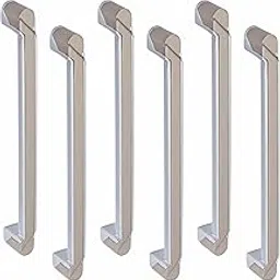 Atom 10.1 inches Cabinet Door Handle | for Office Drawer Cupboard Almirah Kitchen Wardrobe Doors Pull Handles | Silver Satin Finish (Set of 6, CH-241)-picture-14