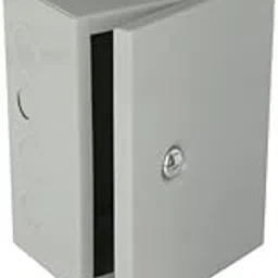 BUD Industries JBH-4956-KO Steel NEMA 1 Sheet Metal Box with Knockout and Hinged Cover, 6 Width x 8 Height x 4 Depth, Gray Finish by BUD Industries-picture-11