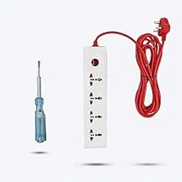 Hillgrove HGCM304M1 Power Extension Board with 4 Universal Socket and 1 Switch with Analog Line Tester and 5 Meter Long Cable Surge Protector for Home/Computer/Fridge 4 Socket Extension Boards-picture-13