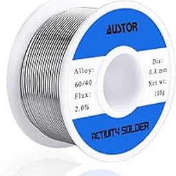 AUSTOR 60-40 Tin Lead Rosin Core Solder Wire for Electrical Soldering (100g, 0.8mm)-picture-20