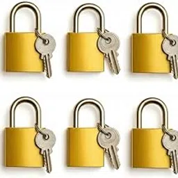 Pack of 6 Small Padlocks Keyed Alike, 25 mm Wide Solid Brass Body, Weatherproof Padlock with Same Keys for Travel Bags, File Cabinet Lock, Backpack, Suitcase, School Gym Locker, Toolbox-picture-10