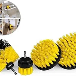 TUQO SB20Y, DrillBrush Attachment Set - Power Scrubber Brush Cleaning Kit - for Bathroom Surfaces, Grout, Floor, Tile, Corners, Kitchen. etc. |Medium Bristles |Hex Shank Fits Most Drills |Yellow-image-89