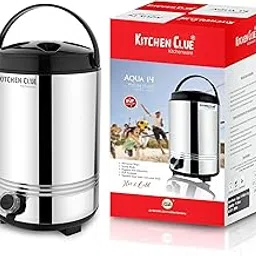 Kitchen Clue Stainless Steel Hot Tea Jug 10 Liters I PU Insulated Thermosteel I Hot & Cold Water/Tea Containers for Office Kitchen Home I Airtight & Spill-Proof Lids I Attached Stylish Tap-image-3