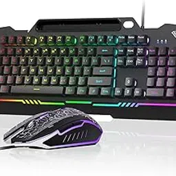 Aula T102 Gaming Keyboard and Mouse Combo, RGB Backlit Membrane Keyboard and Mouse Set, Wired, for Windows PC Gamers (Black Panel, Black Keycaps)-picture-11