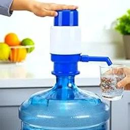 Xcessorymate Manual Hand Press Water Dispenser Pump for 20 Litre Bottles and Cans, Portable for Home, Office, Schools and Camping, Zero Electricity Required, Easy to Clean, High Efficiency, Blue image 1