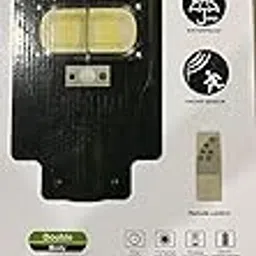 Solar Motion Sensor Outdoor Light, 288 LED Street Lamp with Remote Control, 120W, 2200 Lumens, IP44 Waterproof, 5000mAh Battery for Garden, Yard, Pathway image 1